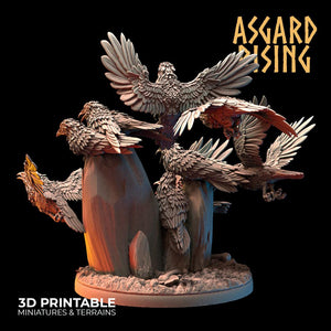 3D Printed Asgard Rising Swarms of the Black Ravens - 28 32mm Wargaming DnD - Charming Terrain