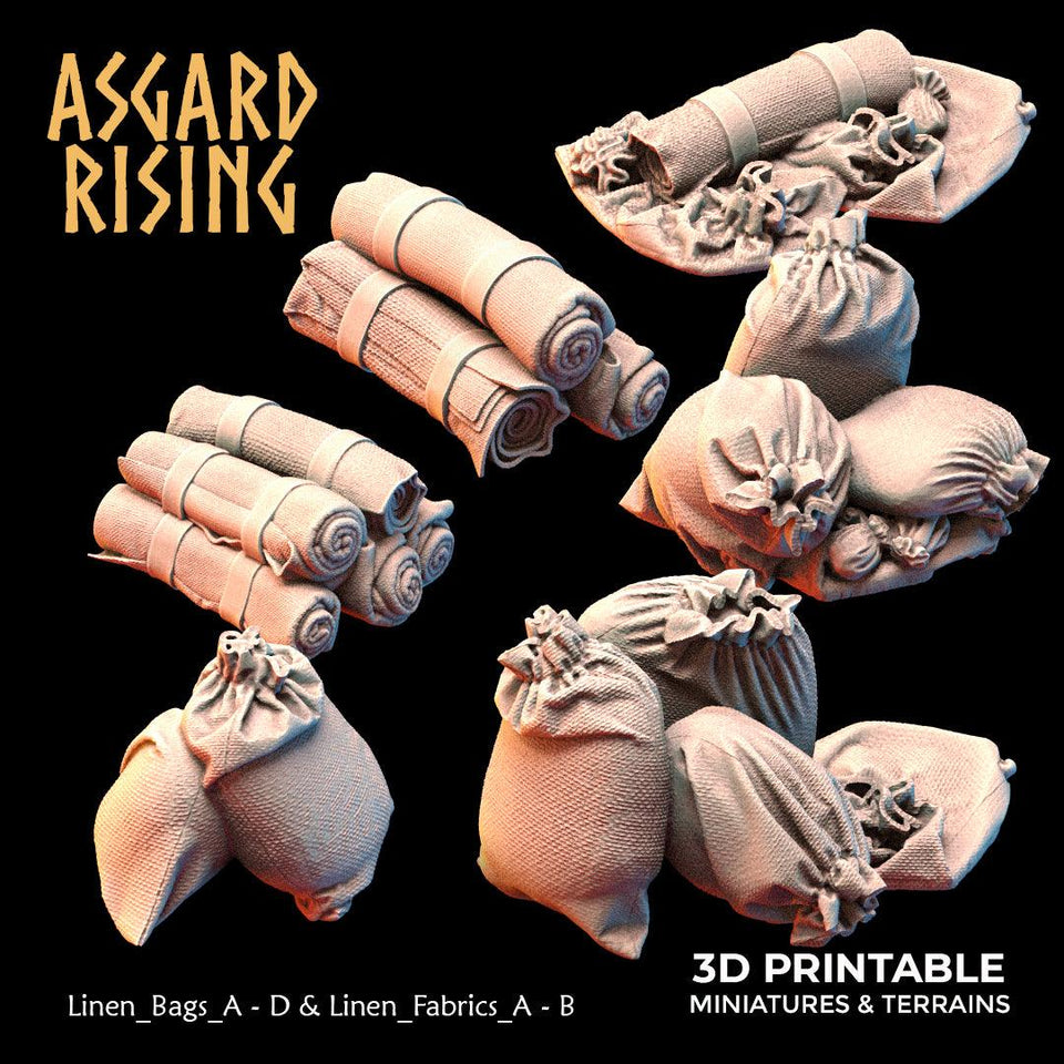 3D Printed Asgard Rising The Coastal Harbor Linen Bags Set 28 32 mm Wargaming DnD - Charming Terrain