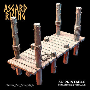 3D Printed Asgard Rising The Coastal Harbor Pier Set 28 32 mm Wargaming DnD - Charming Terrain