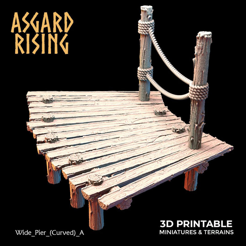 3D Printed Asgard Rising The Coastal Harbor Pier Set 28 32 mm Wargaming DnD - Charming Terrain