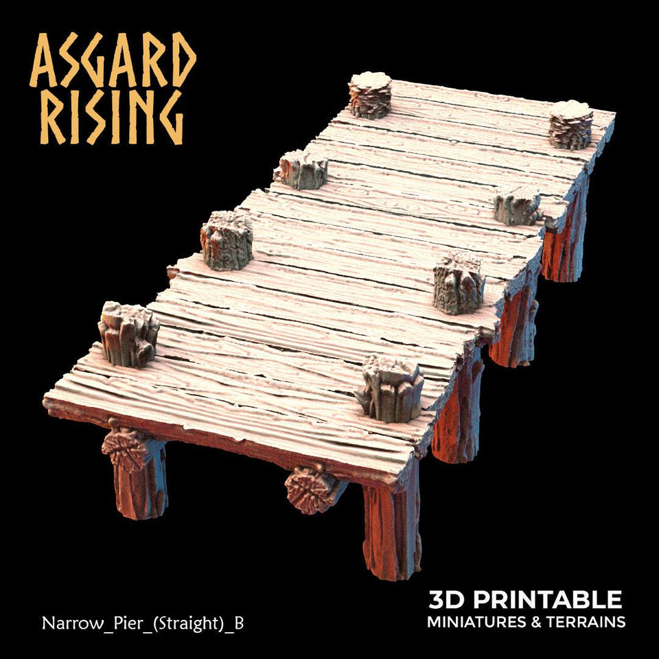 3D Printed Asgard Rising The Coastal Harbor Pier Set 28 32 mm Wargaming DnD - Charming Terrain