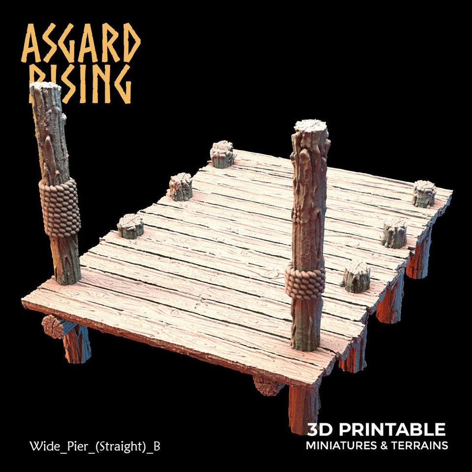 3D Printed Asgard Rising The Coastal Harbor Pier Set 28 32 mm Wargaming DnD - Charming Terrain