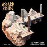 3D Printed Asgard Rising The Coastal Harbor Pier Set 28 32 mm Wargaming DnD - Charming Terrain