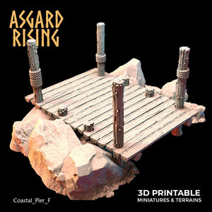 3D Printed Asgard Rising The Coastal Harbor Pier Set 28 32 mm Wargaming DnD - Charming Terrain