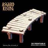 3D Printed Asgard Rising The Coastal Harbor Pier Set 28 32 mm Wargaming DnD - Charming Terrain