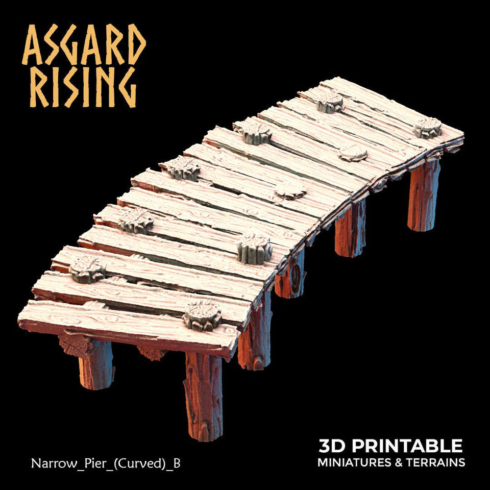 3D Printed Asgard Rising The Coastal Harbor Pier Set 28 32 mm Wargaming DnD - Charming Terrain