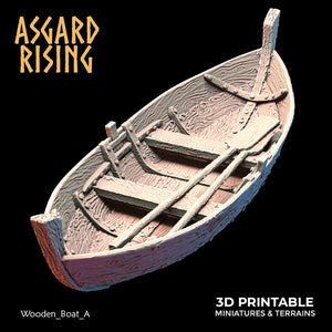 3D Printed Asgard Rising The Coastal Harbor Wooden Boat Set 28 32 mm Wargaming DnD - Charming Terrain