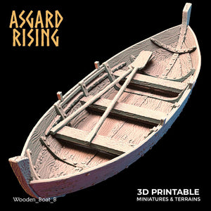 3D Printed Asgard Rising The Coastal Harbor Wooden Boat Set 28 32 mm Wargaming DnD - Charming Terrain