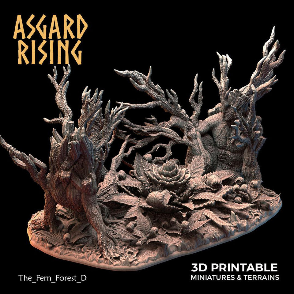 3D Printed Asgard Rising The Fern Forest 28 32 mm Wargaming DnD - Charming Terrain