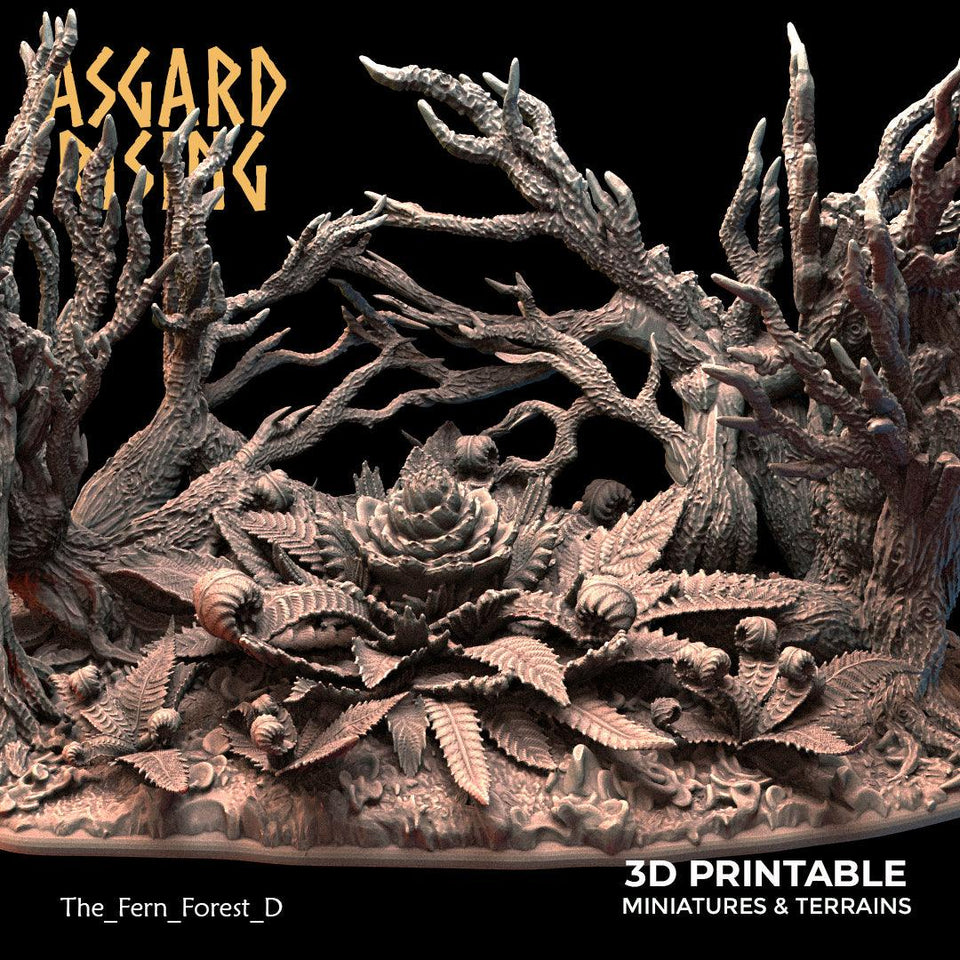 3D Printed Asgard Rising The Fern Forest 28 32 mm Wargaming DnD - Charming Terrain