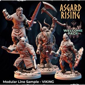 3D Printed Asgard Rising Viking Modular Line Set 28 32 mm Wargaming DnD - Charming Terrain