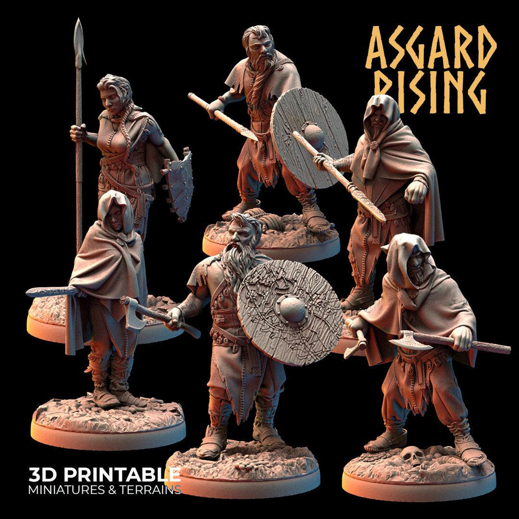 3D Printed Asgard Rising Viking Rune Guardians of the Raven Clan - 28 32mm Wargaming DnD - Charming Terrain