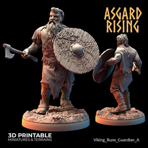 3D Printed Asgard Rising Viking Rune Guardians of the Raven Clan - 28 32mm Wargaming DnD - Charming Terrain