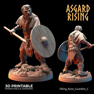 3D Printed Asgard Rising Viking Rune Guardians of the Raven Clan - 28 32mm Wargaming DnD - Charming Terrain