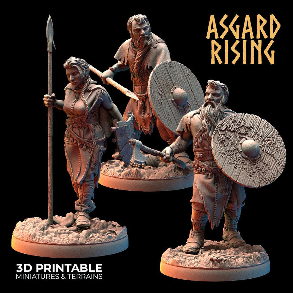 3D Printed Asgard Rising Viking Rune Guardians of the Raven Clan - 28 32mm Wargaming DnD - Charming Terrain