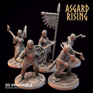 3D Printed Asgard Rising Viking Shieldmaidens Set 2 Viking Shieldmaidens Sets 28 32 mm Wargaming DnD - Charming Terrain