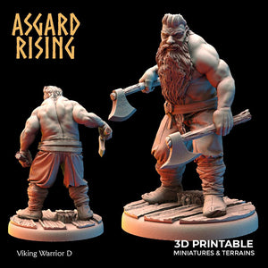 3D Printed Asgard Rising Viking Warriors Set 1 28 32 mm Wargaming DnD - Charming Terrain