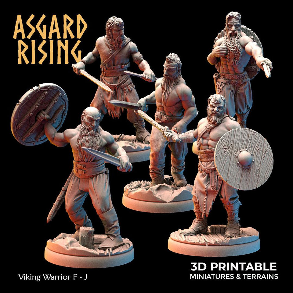 3D Printed Asgard Rising Viking Warriors Set 2 28 32 mm Wargaming DnD - Charming Terrain