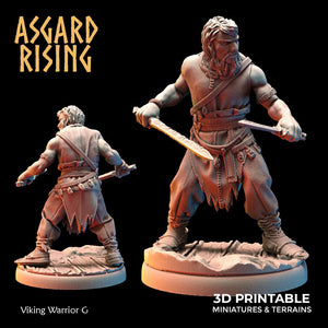 3D Printed Asgard Rising Viking Warriors Set 2 28 32 mm Wargaming DnD - Charming Terrain