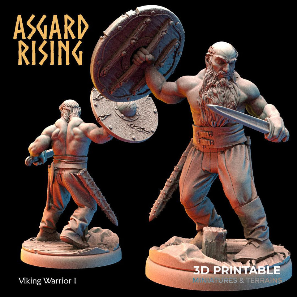 3D Printed Asgard Rising Viking Warriors Set 2 28 32 mm Wargaming DnD - Charming Terrain