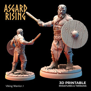 3D Printed Asgard Rising Viking Warriors Set 2 28 32 mm Wargaming DnD - Charming Terrain