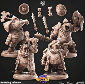 3D Printed Cast n Play 621 Boarding Infantry Huppus, Space Mercenaries Set 28mm 32mm D&D - Charming Terrain