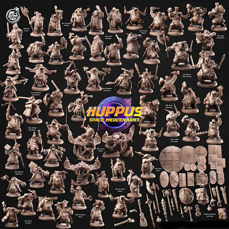 3D Printed Cast n Play 633 Revenant Monks Huppus, Space Mercenaries Set 28mm 32mm D&D - Charming Terrain