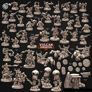 3D Printed Cast n Play 676 Blaze Arbalist Vulcan Dwarves Set 28mm 32mm D&D - Charming Terrain