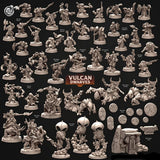 3D Printed Cast n Play 678 Spark Gadgeteers Vulcan Dwarves Set 28mm 32mm D&D - Charming Terrain