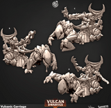 3D Printed Cast n Play 684 Vulcanic Carriage Vulcan Dwarves Set 28mm 32mm D&D - Charming Terrain