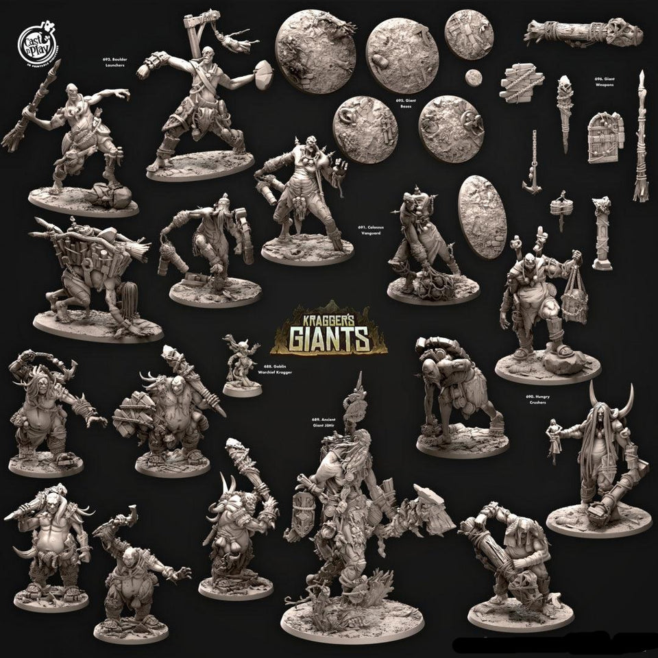 3D Printed Cast n Play 689 Ancient Giant Jattir Kragger's Giants Set 28mm 32mm D&D - Charming Terrain