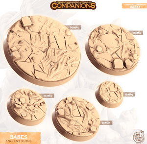 3D Printed Cast n Play Ancient Ruins Bases Companion's Bases - Master Pack Companions 28mm 32mm D&D - Charming Terrain