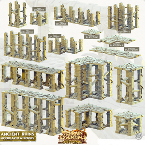 3D Printed Cast n Play Ancient Ruins - Modular Platforms Ancient Ruins Set 28mm 32mm D&D - Charming Terrain