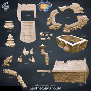 3D Printed Cast n Play Apothecary's House Kingdom Of Thamarya 28mm 32mm D&D - Charming Terrain