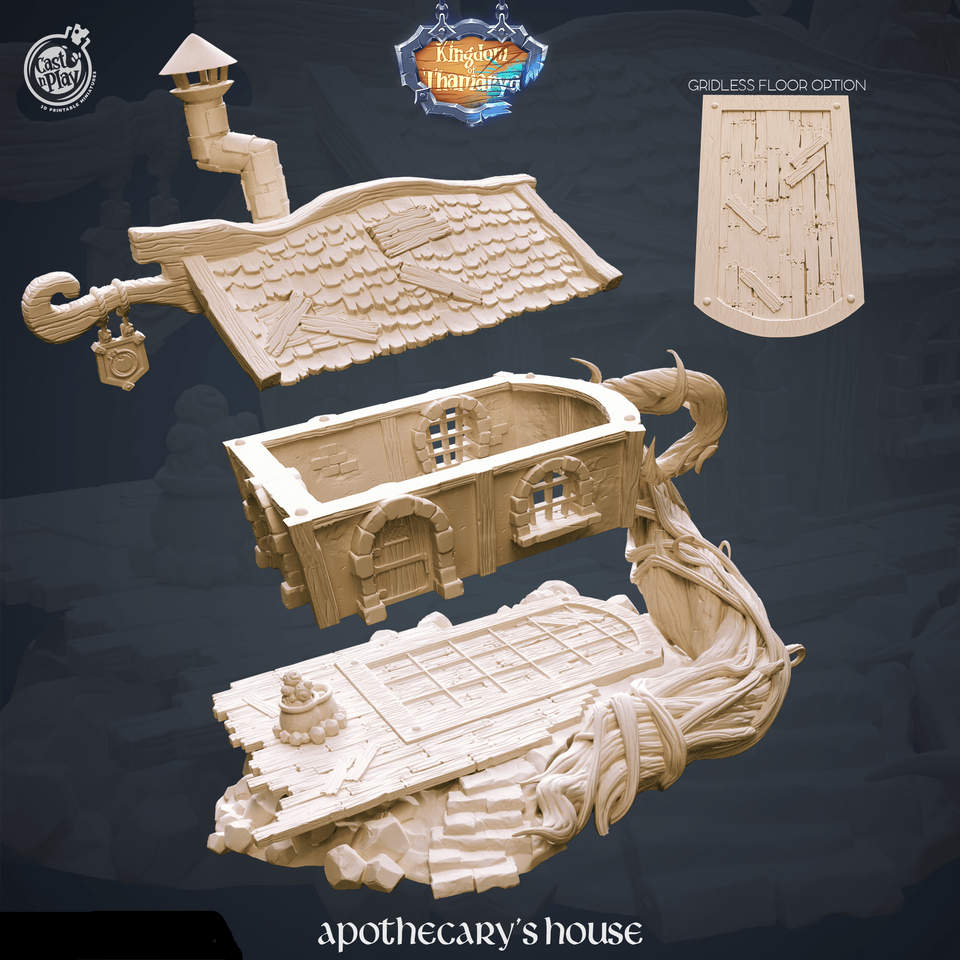 3D Printed Cast n Play Apothecary's House Kingdom Of Thamarya 28mm 32mm D&D - Charming Terrain