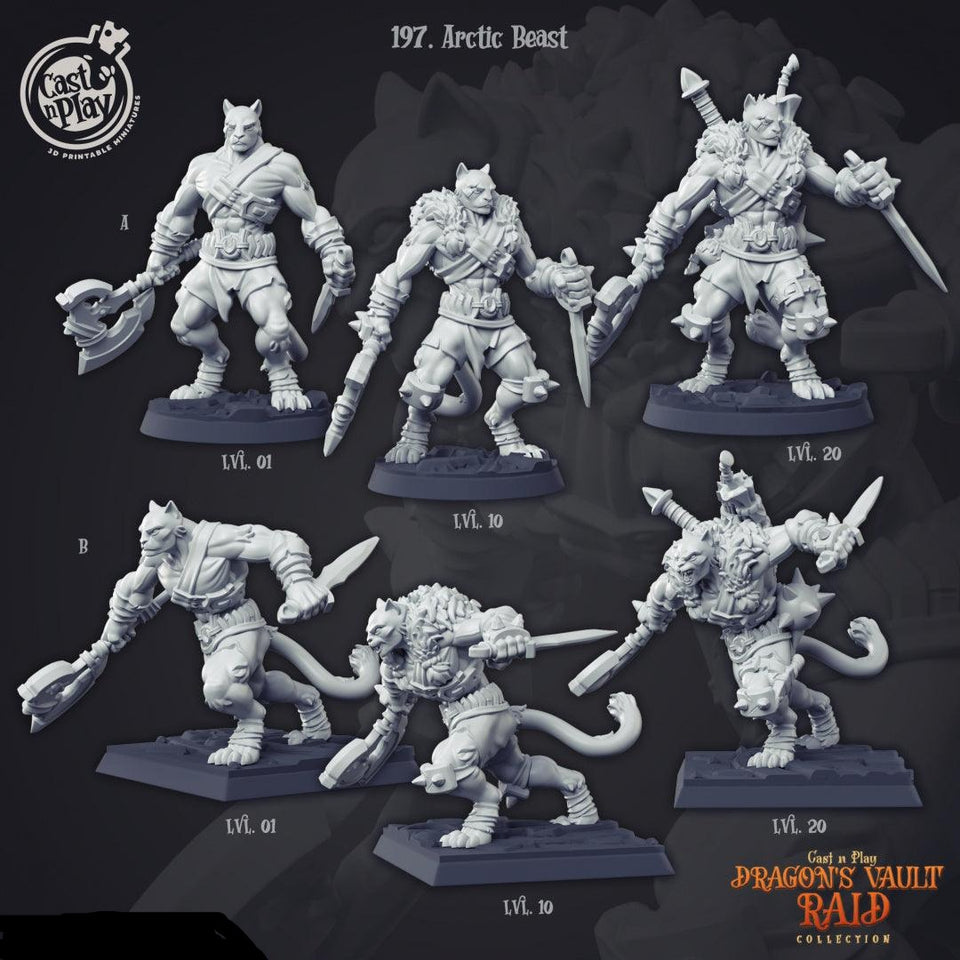 3D Printed Cast n Play Arctic Beast Dragons Hoard 28mm 32mm D&D - Charming Terrain