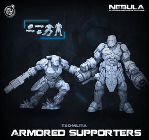 3D Printed Cast n Play Armored Supporters Nebula Origins 28mm 32mm D&D - Charming Terrain