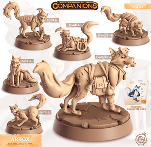 3D Printed Cast n Play Artox - The Arctic Fox Companions 28mm 32mm D&D - Charming Terrain