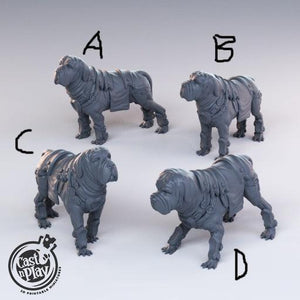 3D Printed Cast n Play - Bandit Mastiffs Set 28mm 32mm D&D - Charming Terrain