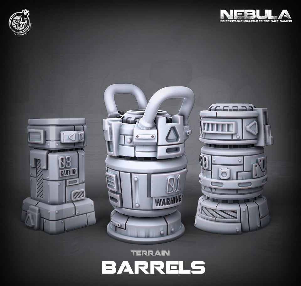 3D Printed Cast n Play Barrels Nebula Origins 28mm 32mm D&D - Charming Terrain