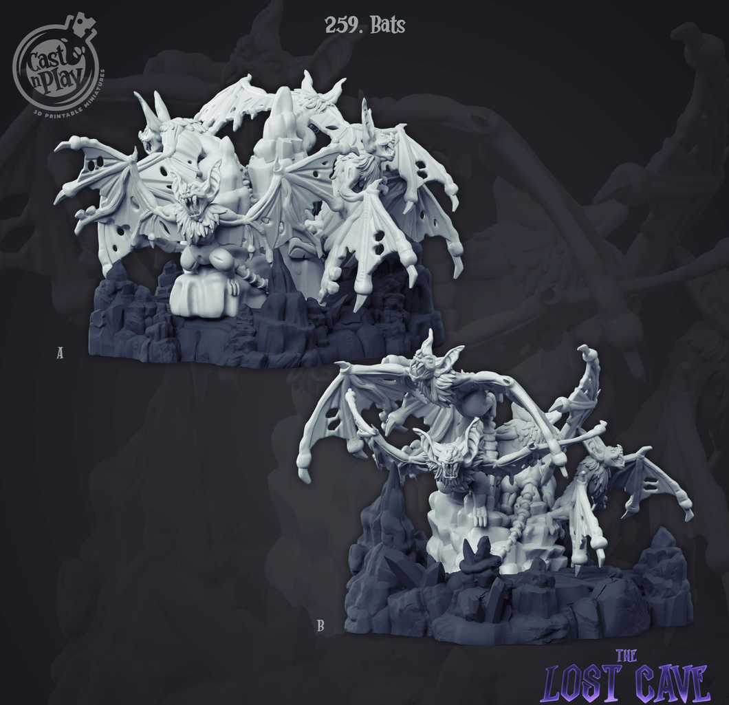 3D Printed Cast n Play Bats 28mm 32mm D&D - Charming Terrain