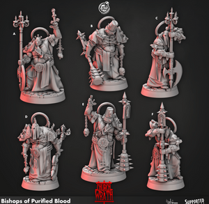 3D Printed Cast n Play Bishops of Purified Blood Church of Wrath 28mm 32mm D&D - Charming Terrain