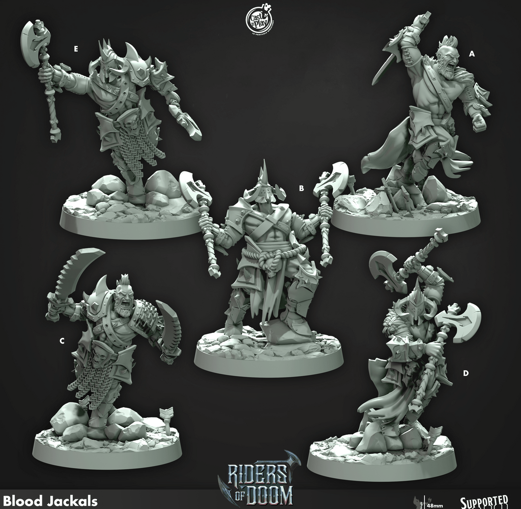 3D Printed Cast n Play Blood Jackals Riders of Doom Set 28mm 32mm D&D - Charming Terrain