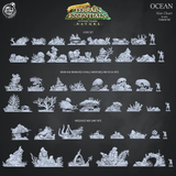 3D Printed Cast n Play Brain and Branched Corals, Anemones and Bock Bits Ocean Terrain Set Terrain Essentials Nature 28mm 32mm D&D - Charming Terrain