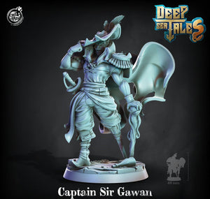 3D Printed Cast n Play Captain Sir Gawan Deep Sea Tales 28mm 32mm D&D - Charming Terrain