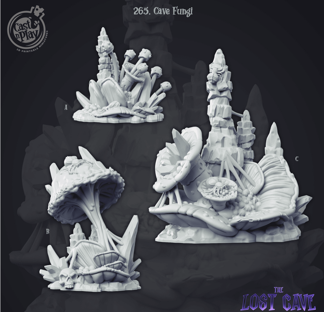 3D Printed Cast n Play Cave Fungi 28mm 32mm D&D - Charming Terrain