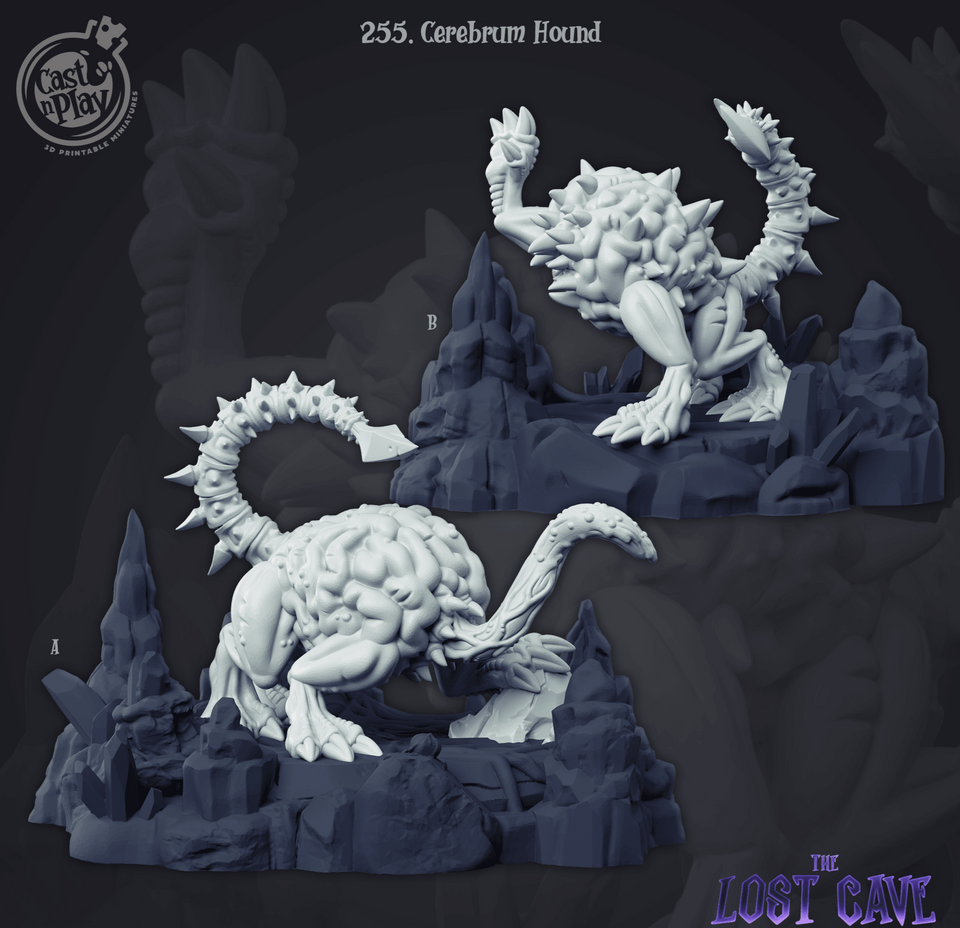 3D Printed Cast n Play Cerebrum Hound 28mm 32mm D&D - Charming Terrain