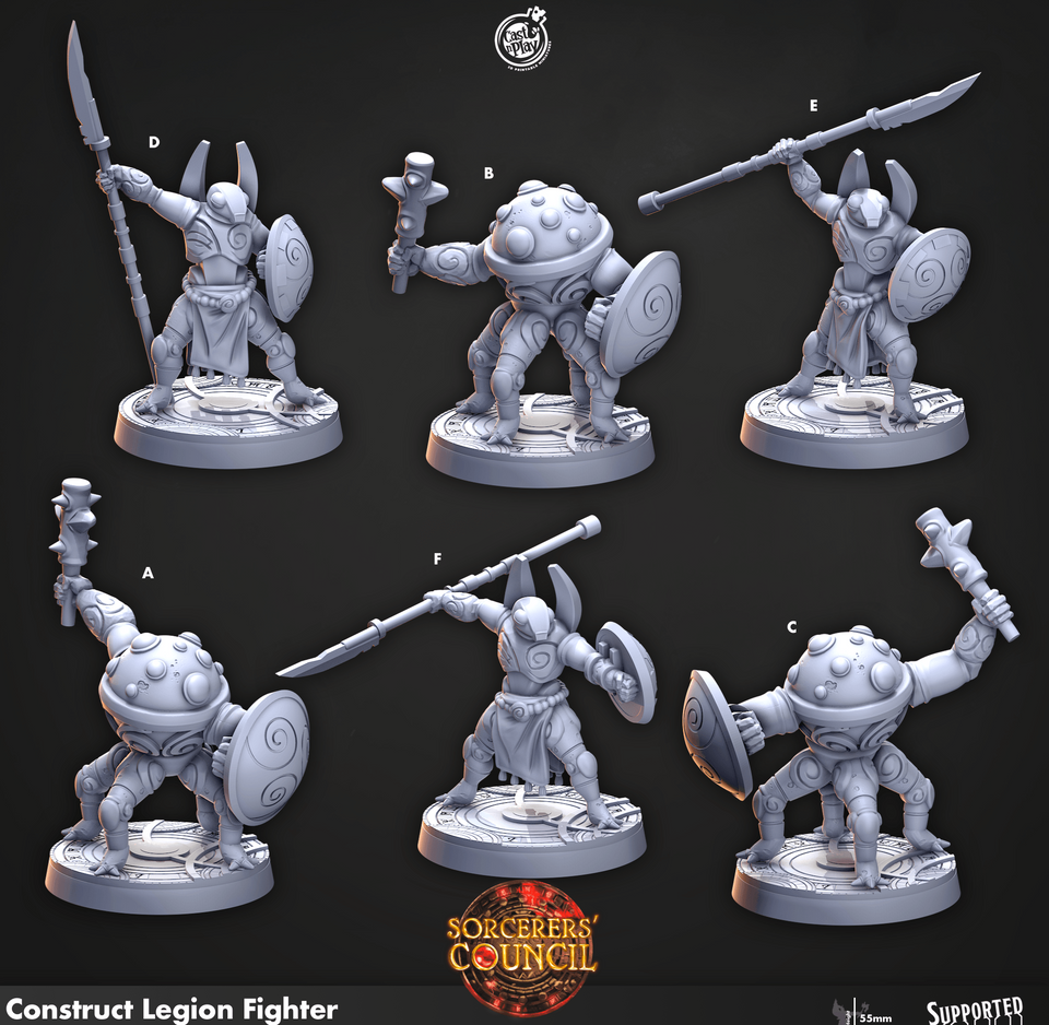 3D Printed Cast n Play Construct Legion Fighter Sorcerers Council 28mm 32mm D&D - Charming Terrain