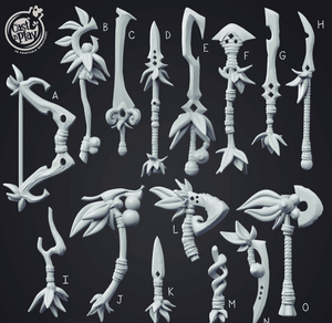 3D Printed Cast n Play Creature Weapons Set 28mm 32mm D&D - Charming Terrain