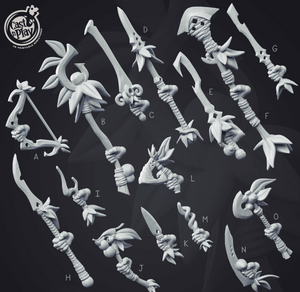 3D Printed Cast n Play Creature Weapons Set 28mm 32mm D&D - Charming Terrain